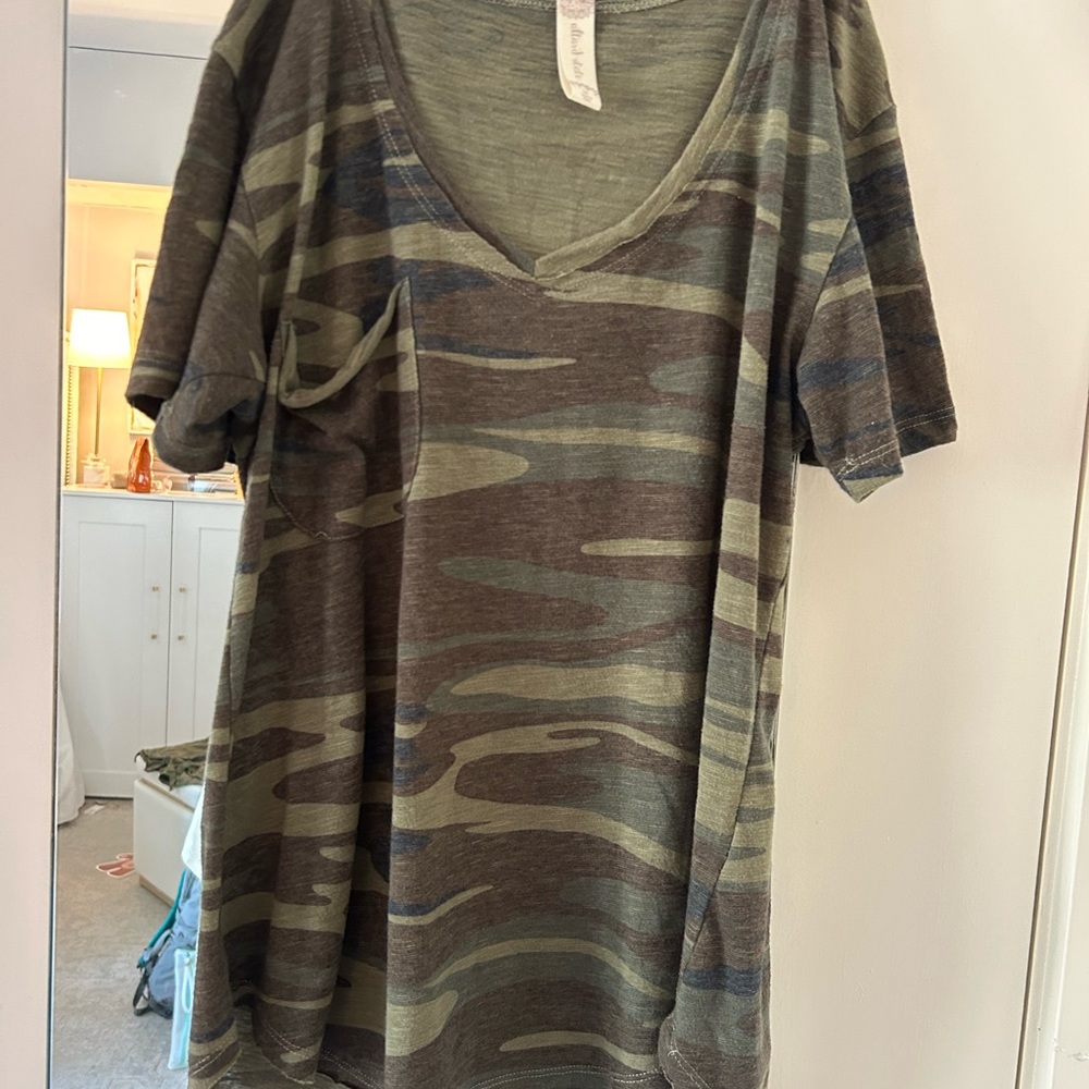 Camo V-Neck T-Shirt